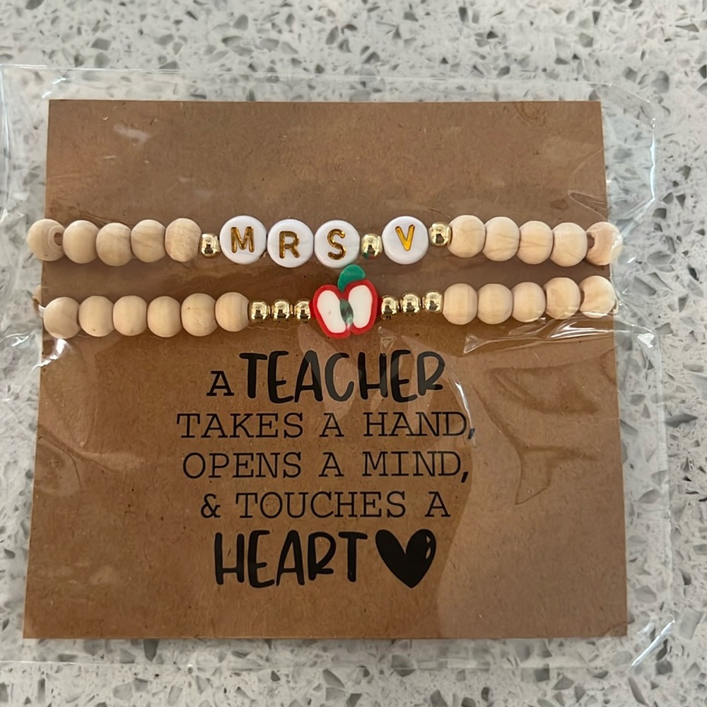 Mrs V teacher bracelet